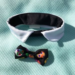 Boutique white neck with bow tie. Elegant Mr Dog/cat or any small animal